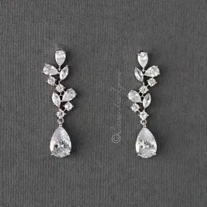 Multi-Shape Cluster CZ Bridal Earrings