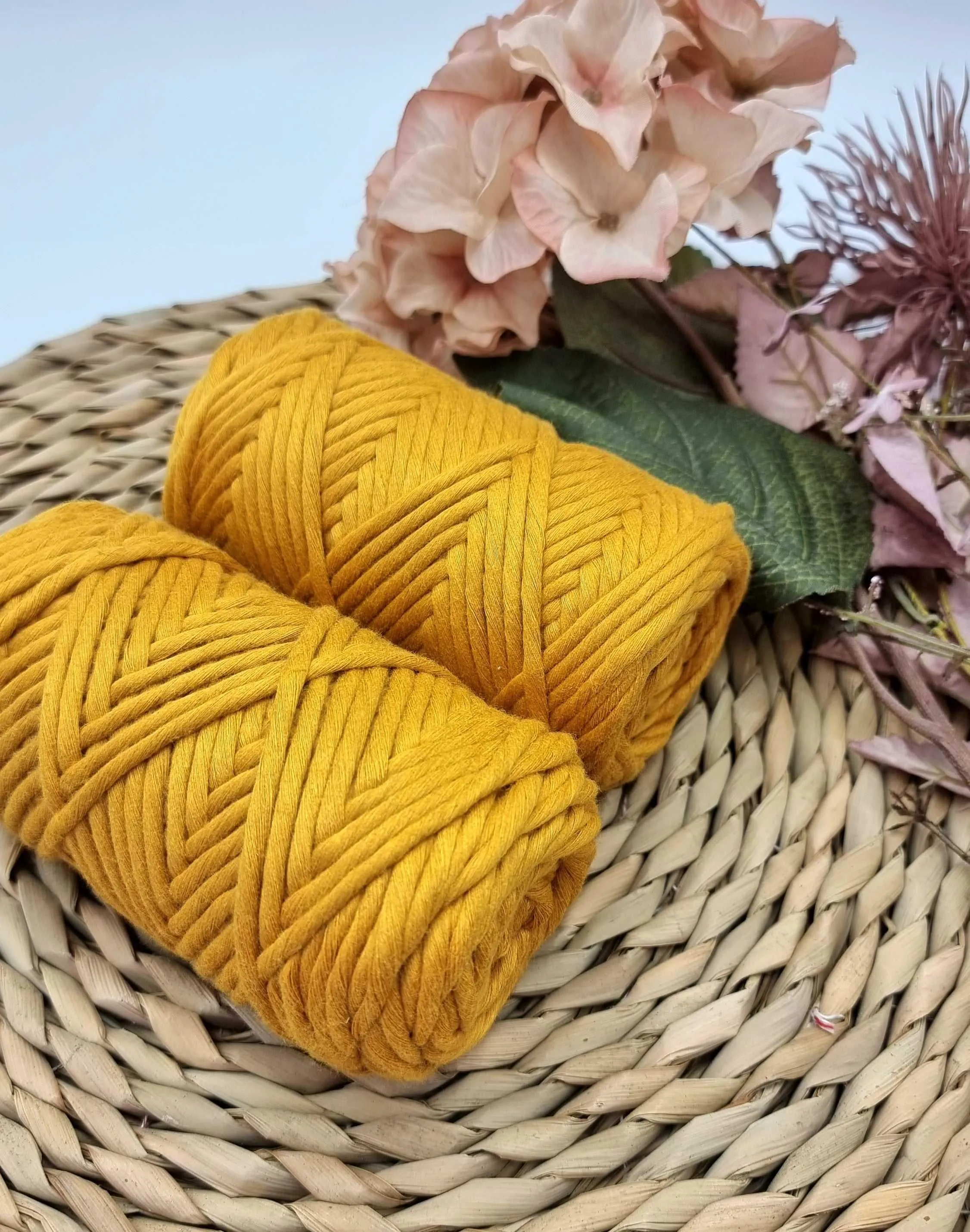 MUSTARD - 3MM  Single Strand Luxe Cotton String