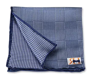 Navy Plaid/Houndstooth Pocket Square - 5662