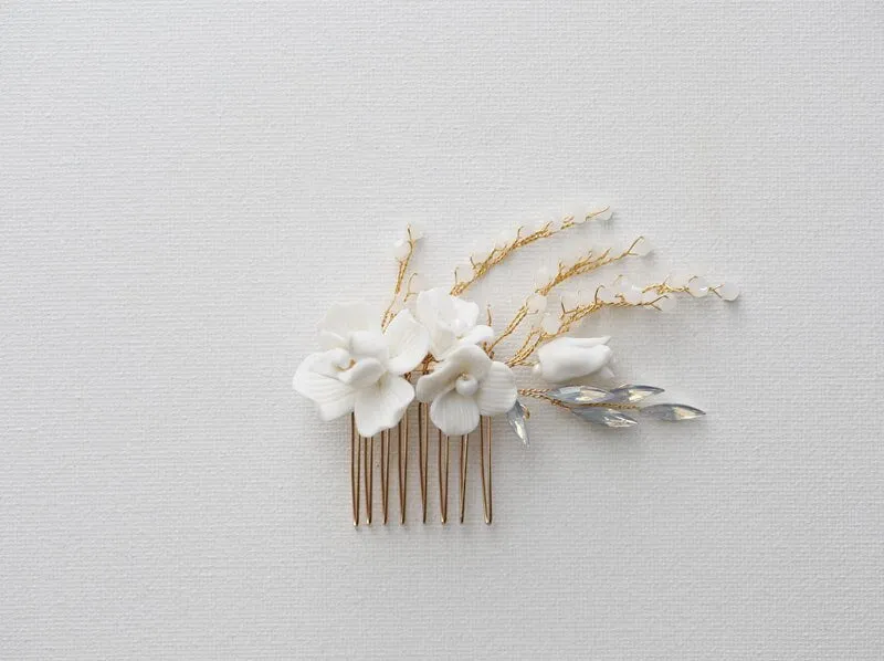 Nyla Floral Opal Hair Comb