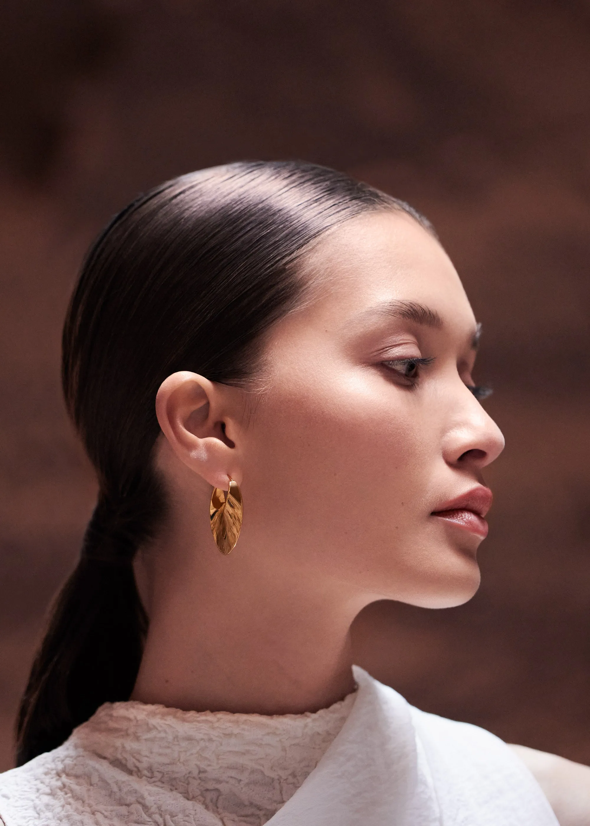 Éole Slim Hoop Earrings - 24 carat gold gilded