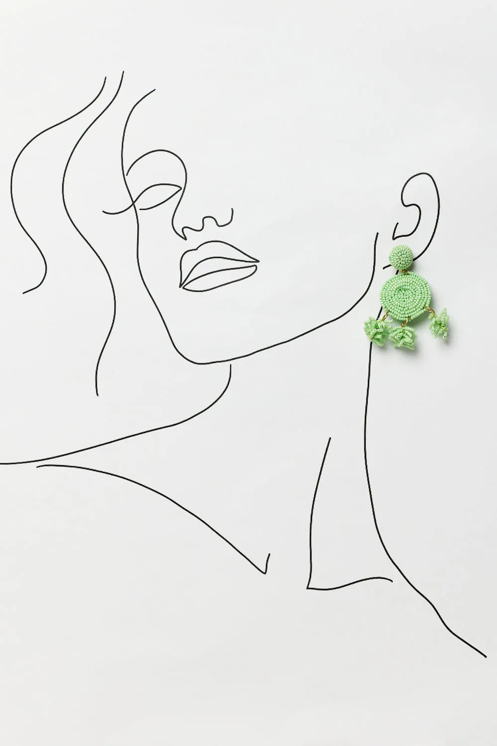 Ophelia Earrings in Lime Green