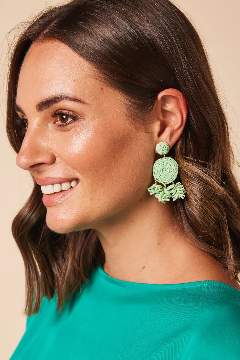 Ophelia Earrings in Lime Green