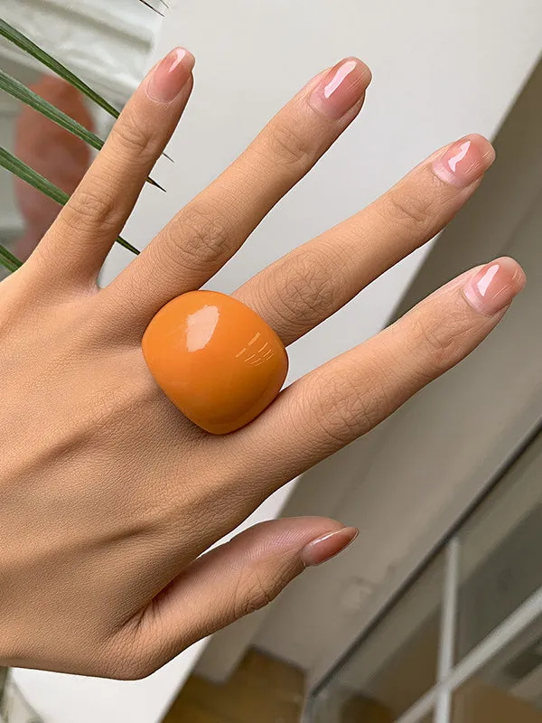 Original Solid Color Geometric Resin Rings Accessories