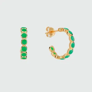 Ortigia Chrysoprase & Gold Vermeil Hoop Earrings