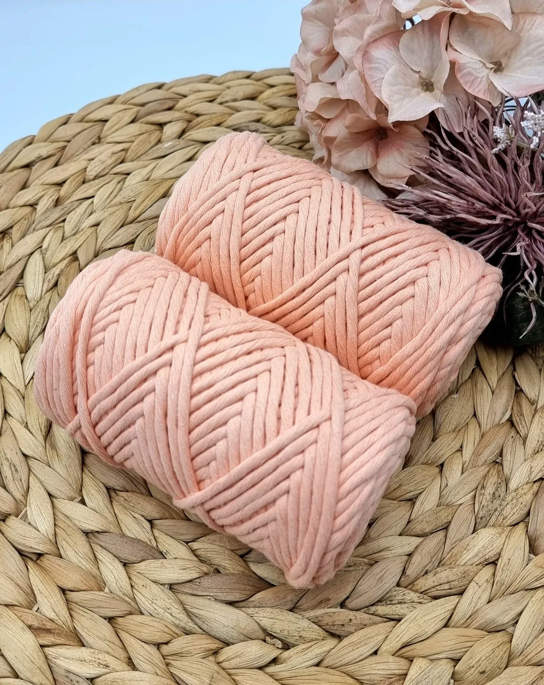 PEACH  - 3MM  Single Strand Luxe Cotton String