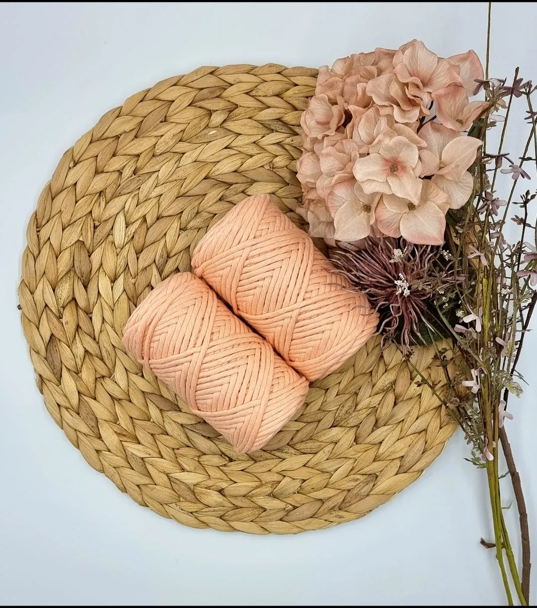 PEACH  - 3MM  Single Strand Luxe Cotton String