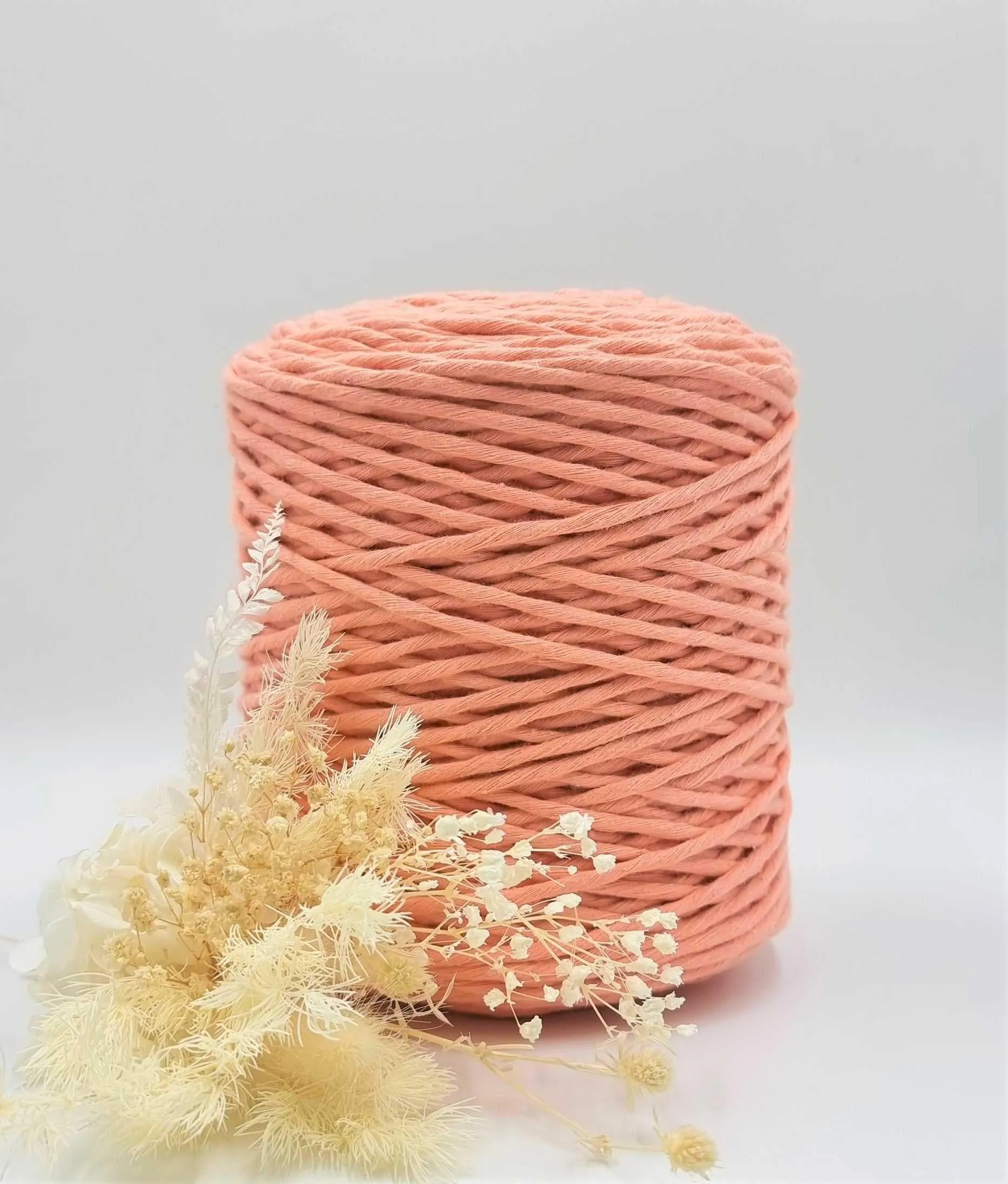 Peach Macrame Cord - 3MM  Single Strand Luxe Cotton String 1KG