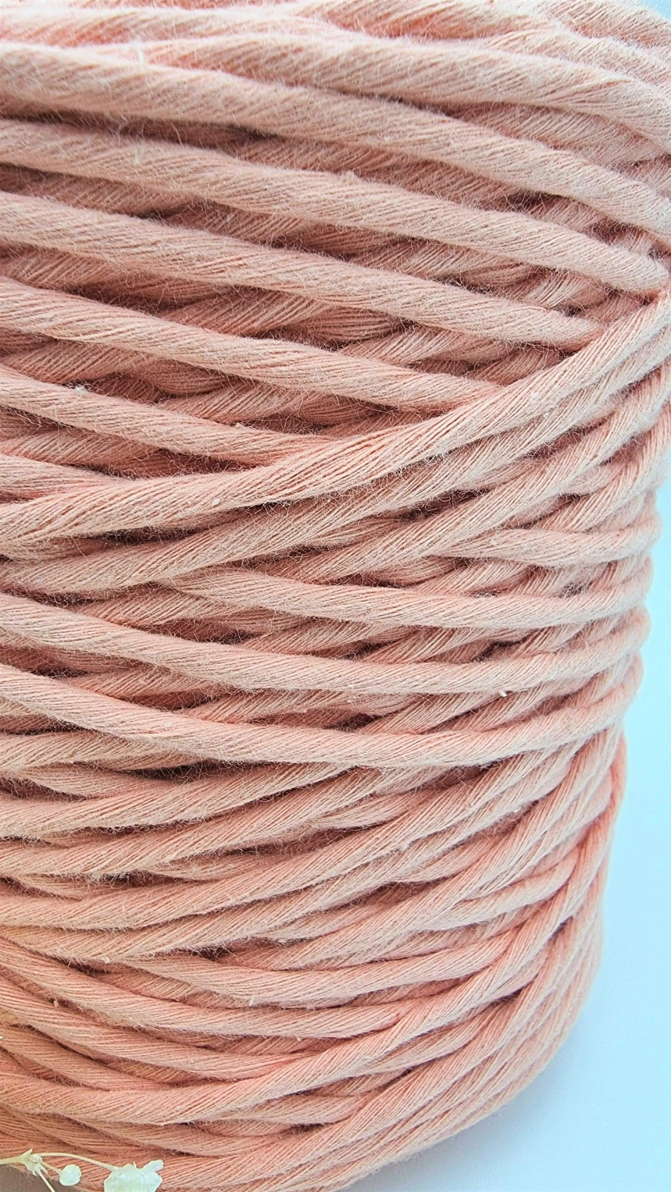 Peach Macrame Cord - 3MM  Single Strand Luxe Cotton String 1KG