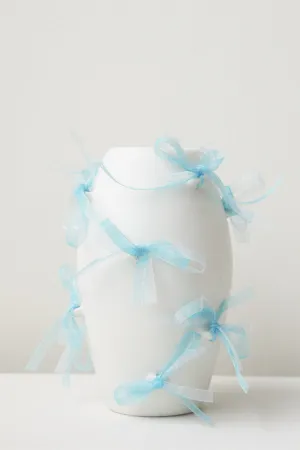 Pearly Pearl - Small Vase In Matte White w/ Organza Ribbon