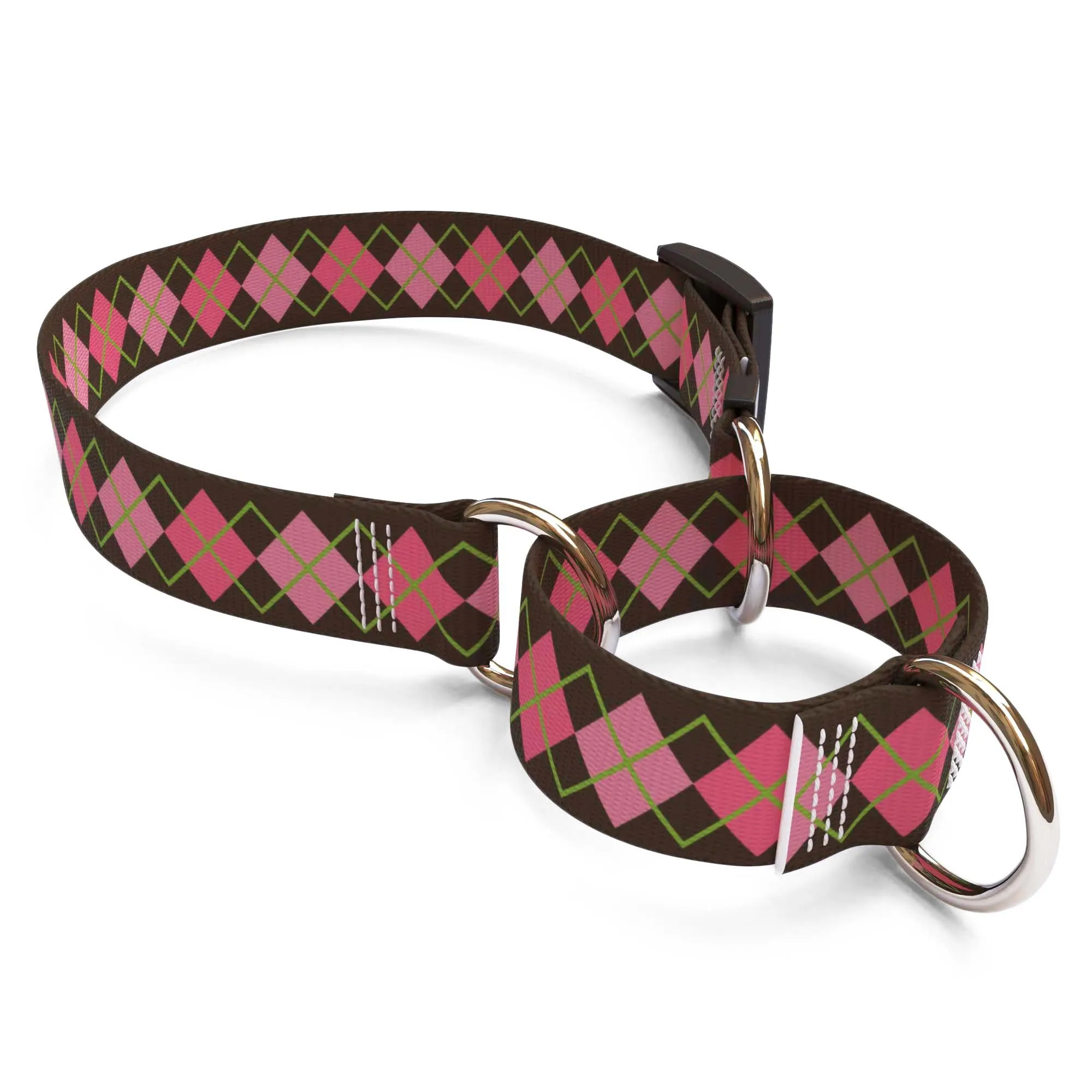 Pink Argyle Dog Collar