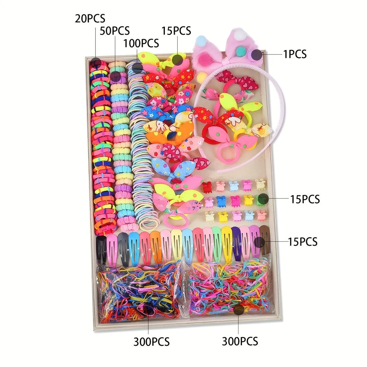 Princess Hair Accessories Set – 844/839pcs Flower & Butterfly Hair Clips and Ties 🌸🦋