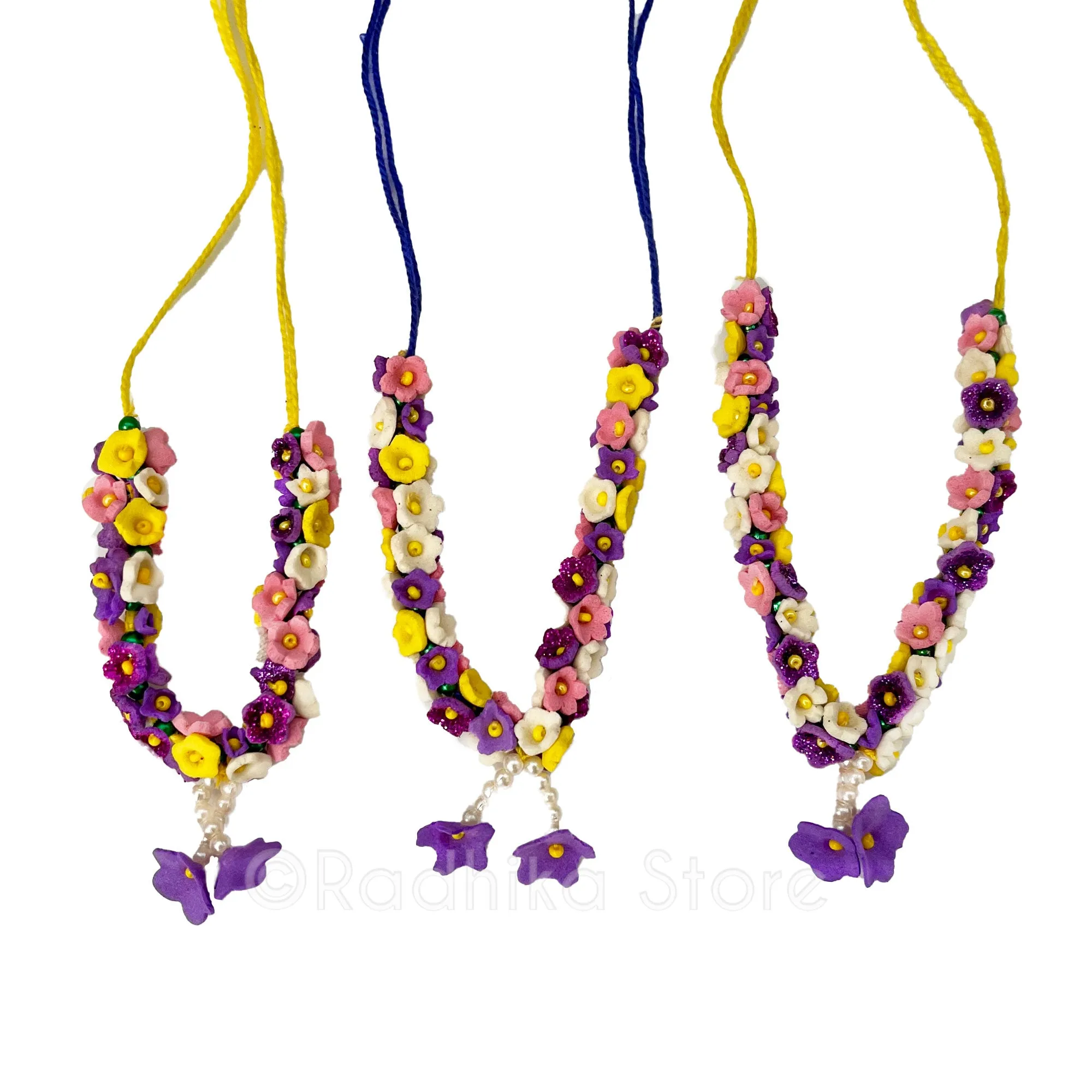 Purple Pink and Yellow - Deity Garland