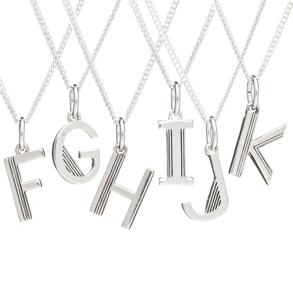 RACHEL JACKSON-ART DECO INITIAL NECKLACE - SILVERa