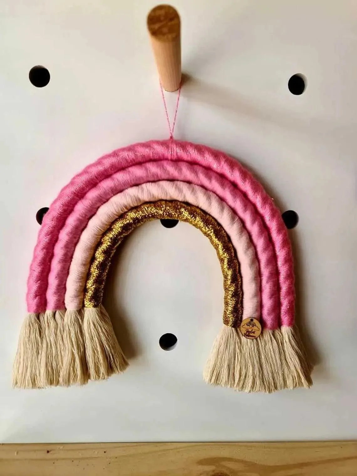 Rainbow Macrame Wall Hanging Sugar Candy Pink - Large