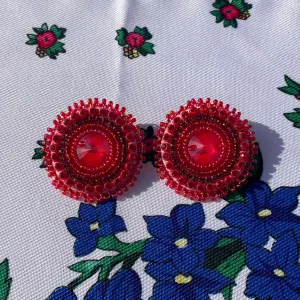 Red Beaded Earrings