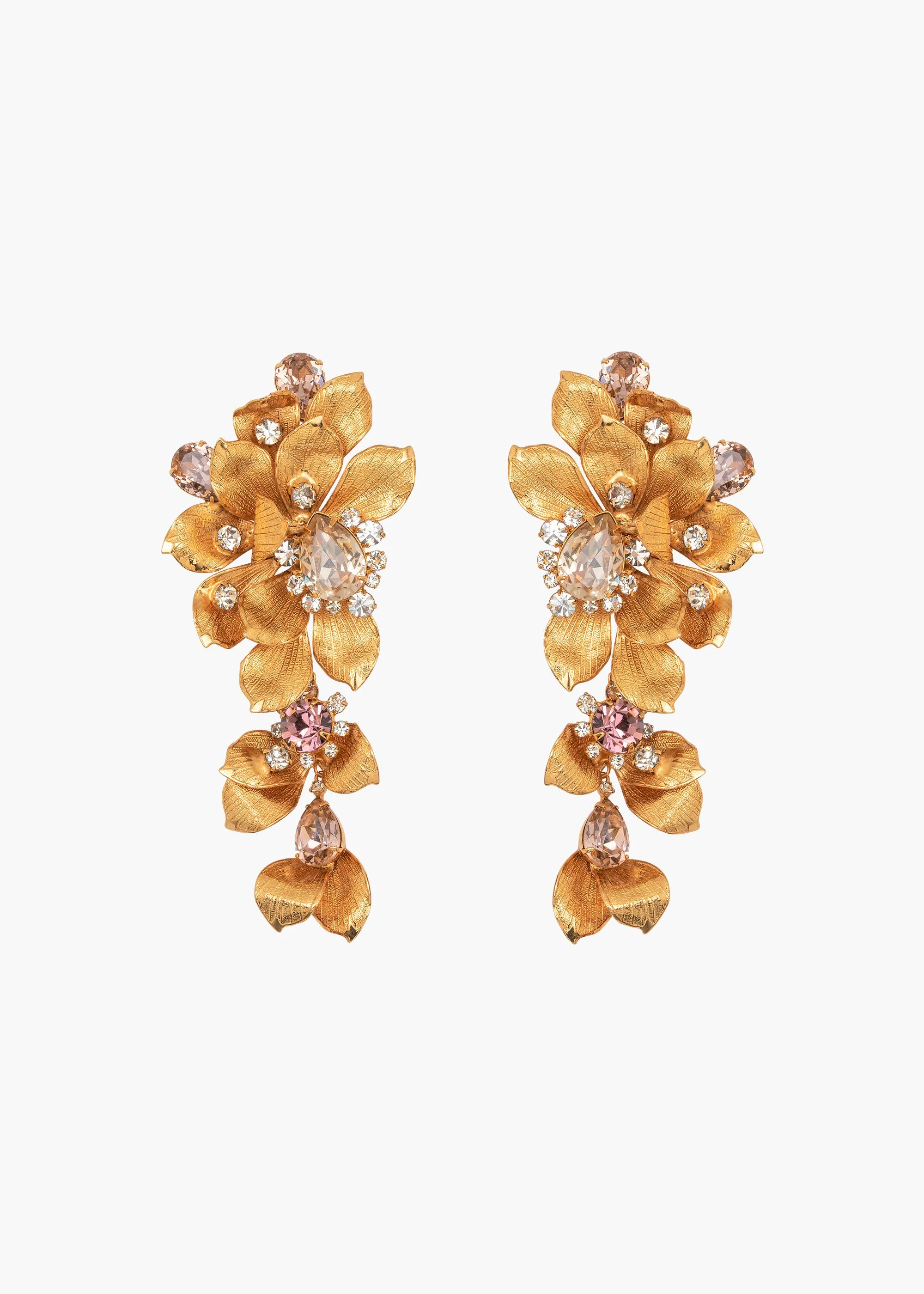 Rhodes Earrings -- Crystal Antique Gold