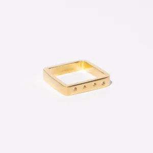 SALE - Aer Square Band Ring - Brass