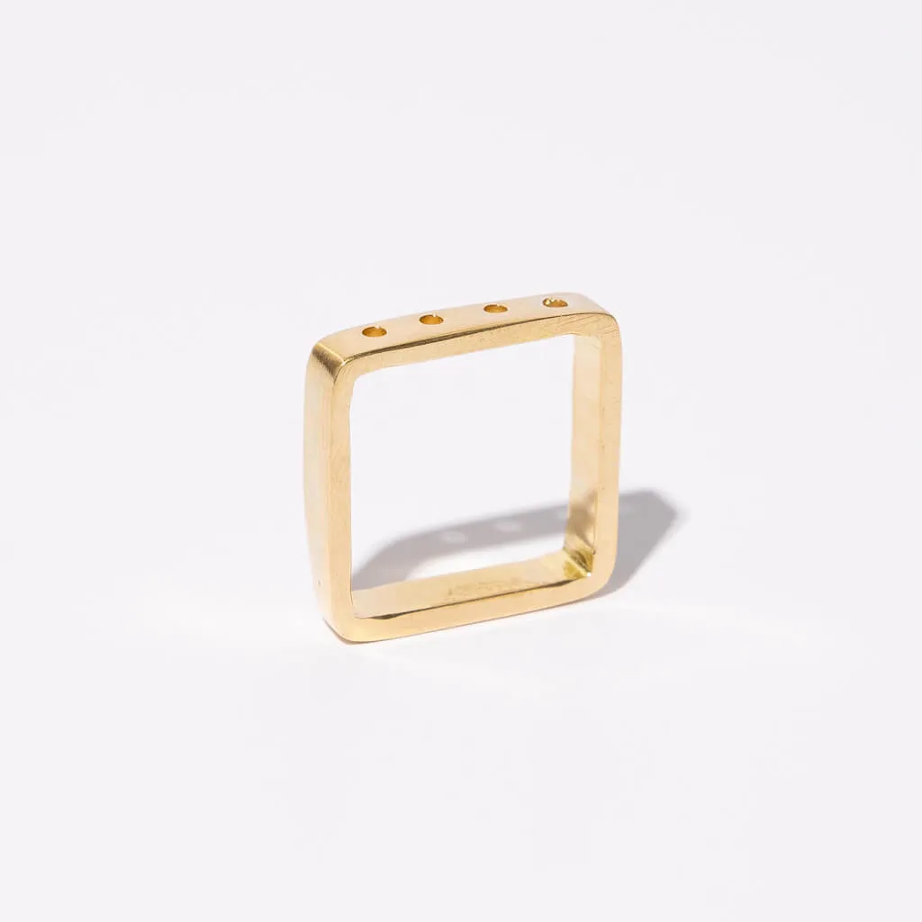 SALE - Aer Square Band Ring - Brass