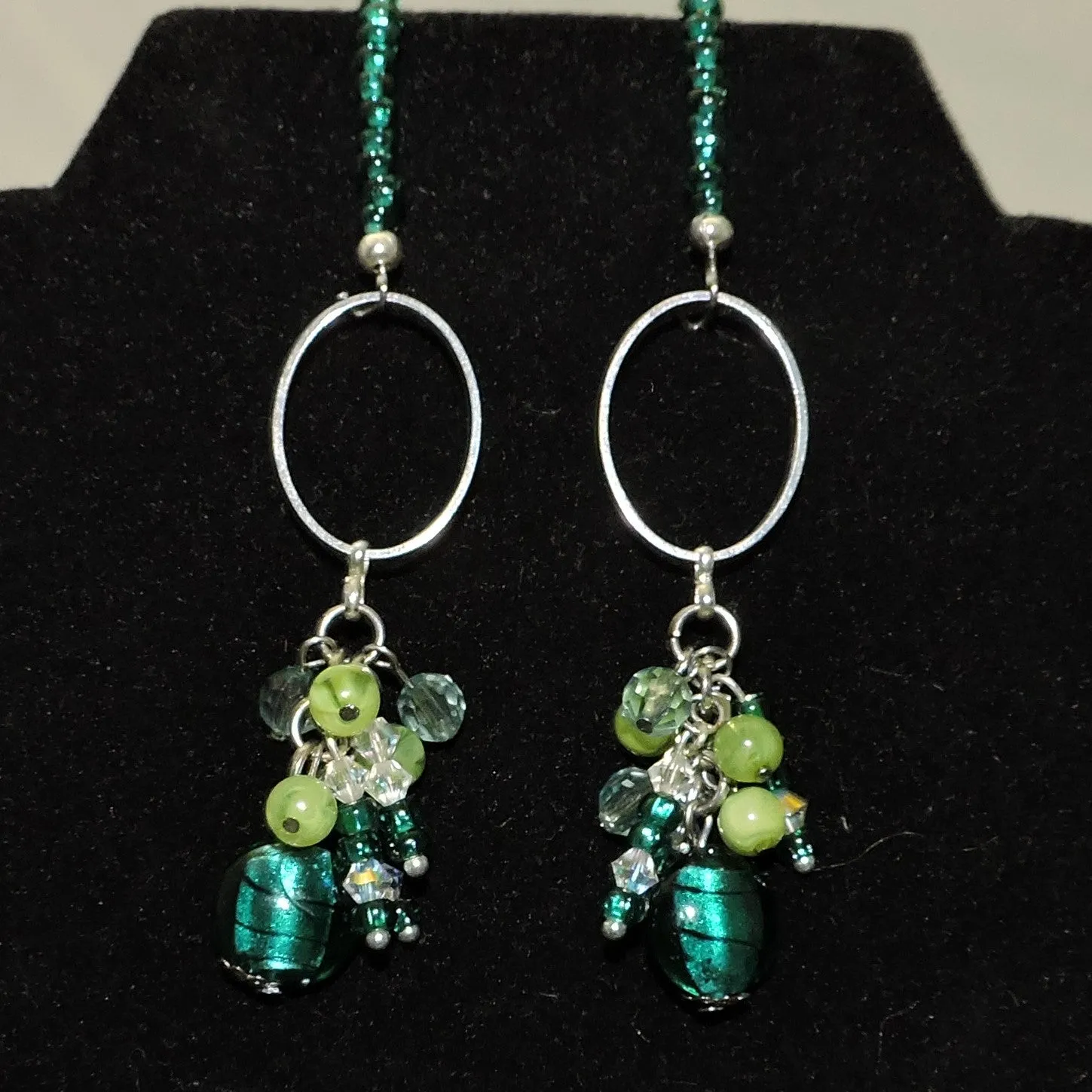 Shades of Teal Dangle Earrings