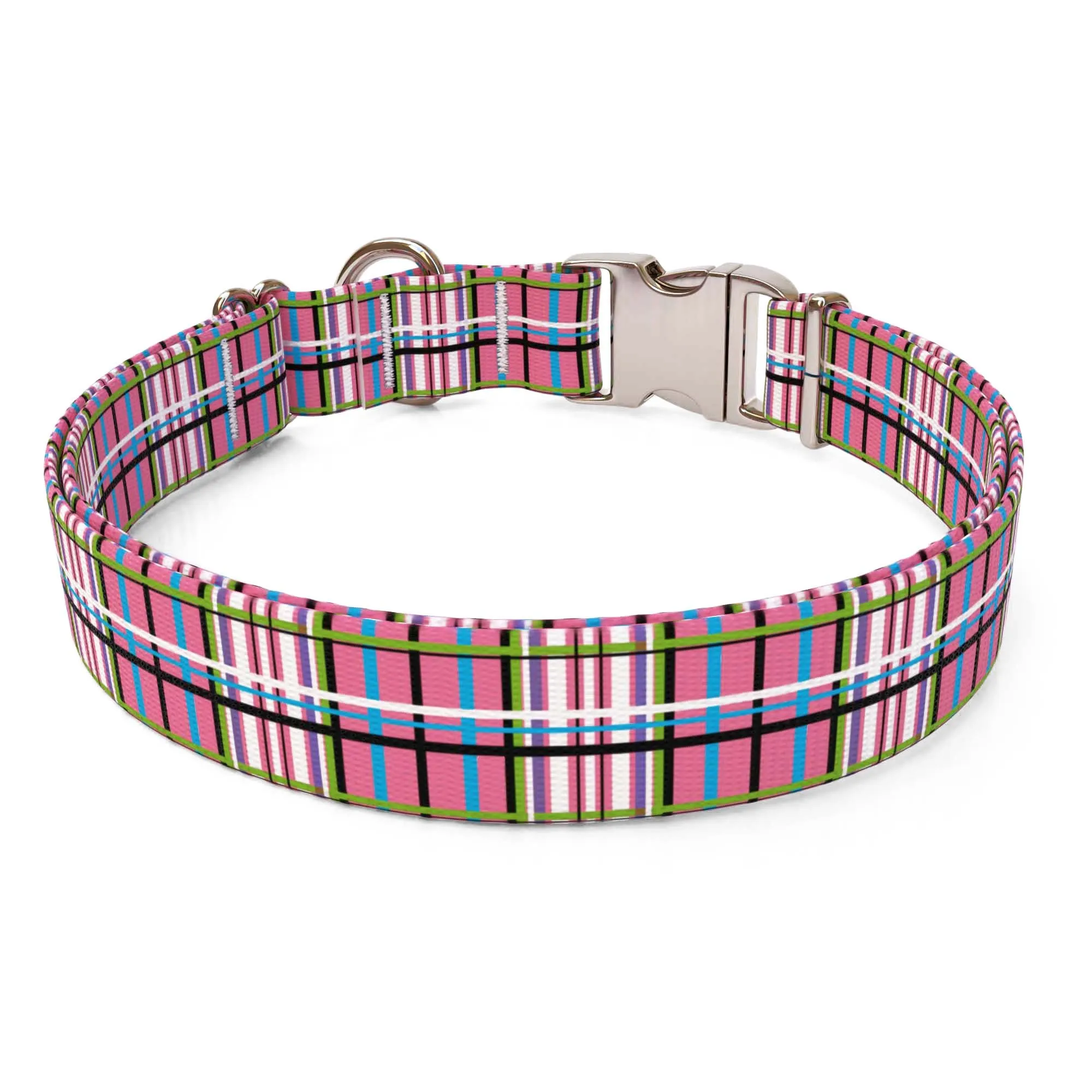 Tartan Pink Dog Collar