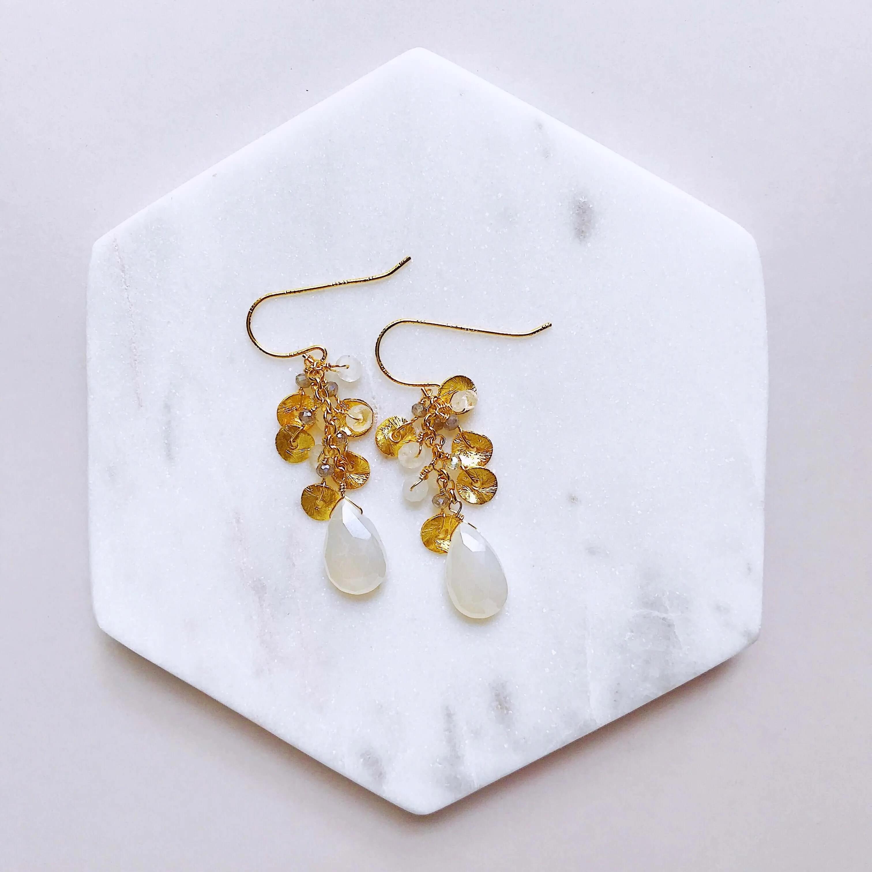 The Aurora Earring - White Chalcedony