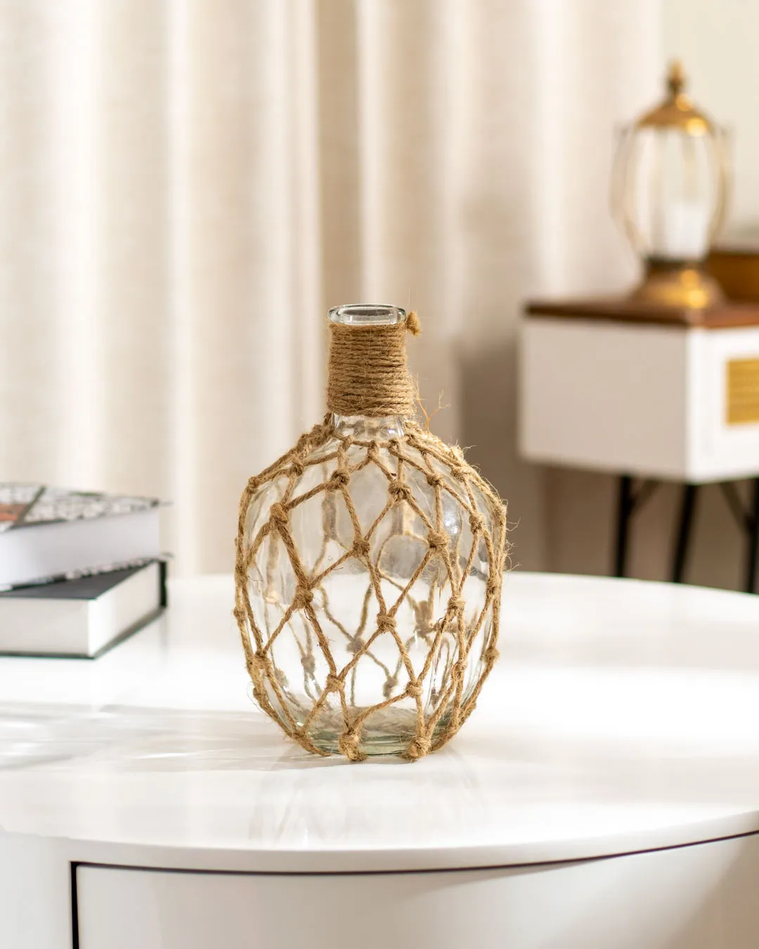 'The Beauty of Knotwork' Macrame Glass Vase - Small