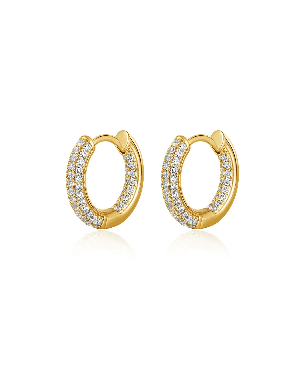 The Reversible Mini Amalfi Hoops- Gold