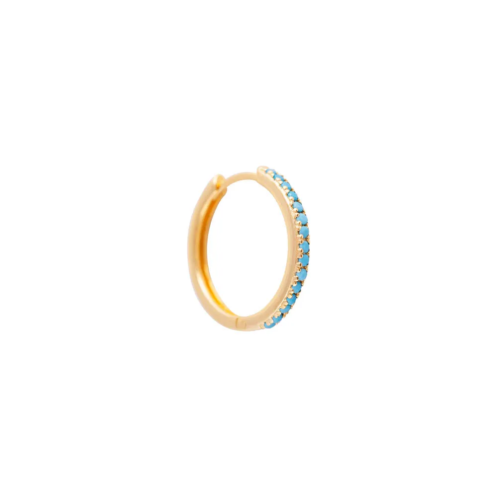 TURQUOISE PAVE MAXI HOOPS