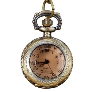 Vintage Bronze Tone Chain Pendant Men's Pocket Watch