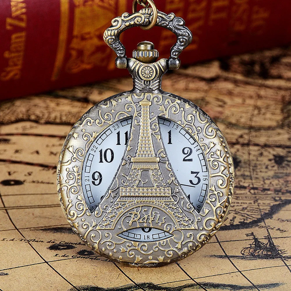 Vintage  Spider Web Design Chain Pendant Men's Pocket Watch